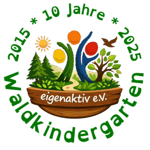 Logo eigenaktiv e.V. 2015-2025 - 10 Jahre Waldkindergarten